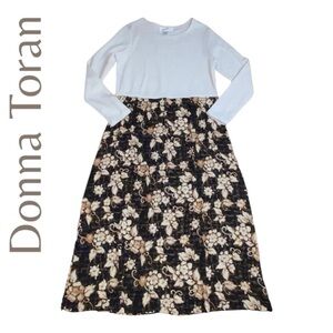 Donna Toran Thermal Top Floral Dress - Women’s Large - NWOT